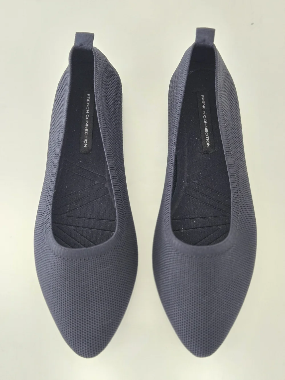 French Connection Navy Pointed Toe Knit Ballet Flats Size 9